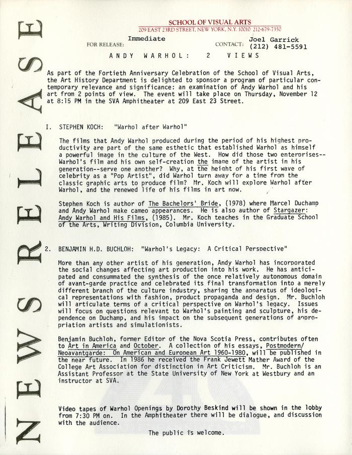 Press Releases depicts: typed press release