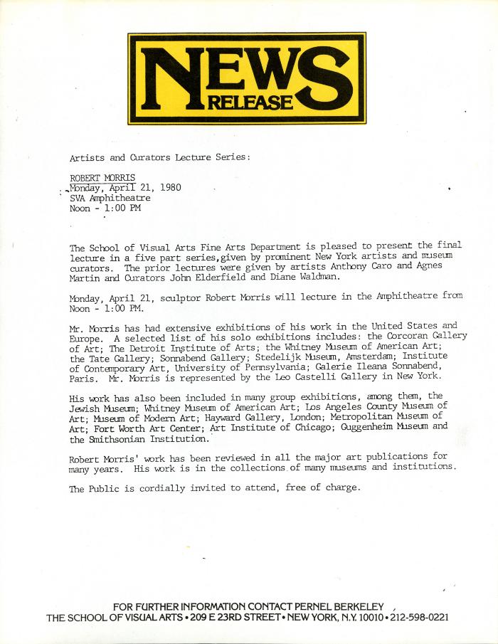 Press Releases depicts: typed description of event