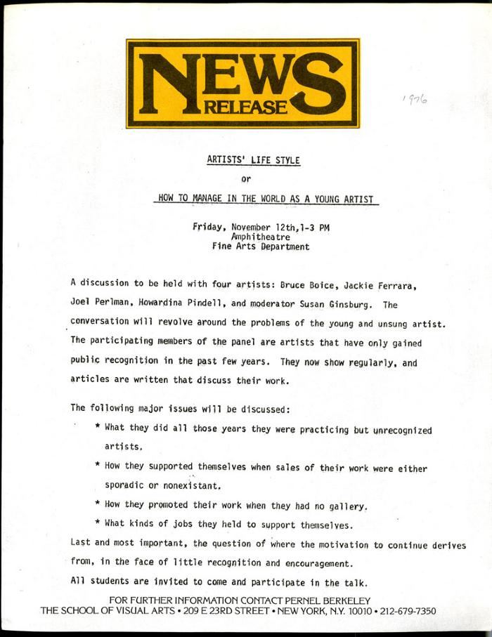 Press Releases depicts: typed description of event