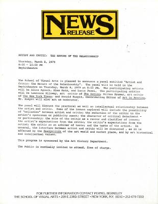 Press Releases depicts: typed description of event