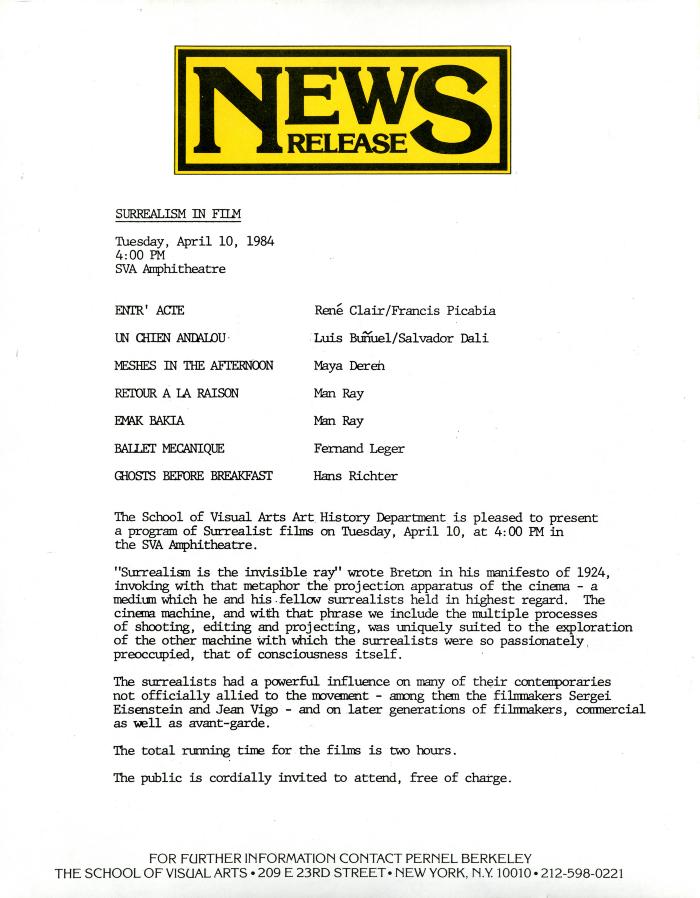 Press Releases depicts: typed press release
