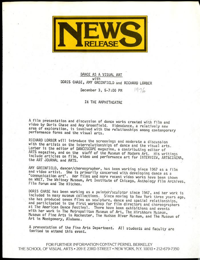 Press Releases depicts: typed description of event