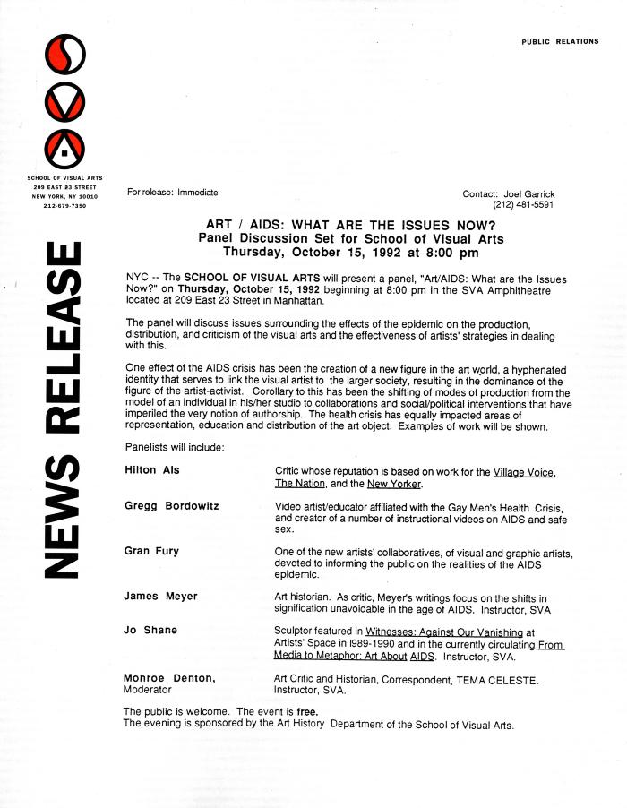 Press Releases depicts: typed press release