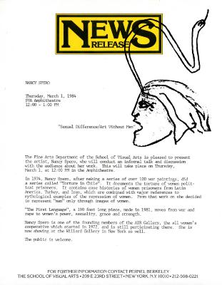 Press Releases depicts: typed press release, with profile of head with snake coming from forehead