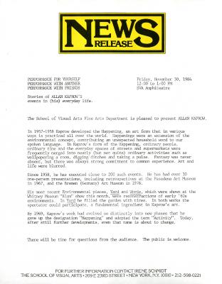 Press Releases depicts: typed press release