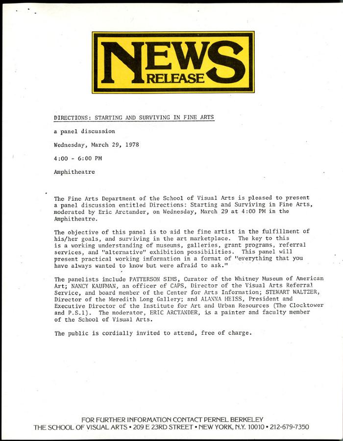 Press Releases depicts: typed description of event
