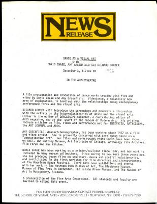 Press Releases depicts: typed description of event