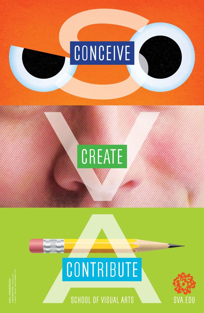 Posters depicts: Horizontally segmented depiction of a face, with each segment in a different medium.