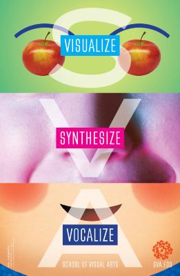 Posters depicts: Horizontally segmented depiction of a smiling face, with each segment in a different medium.