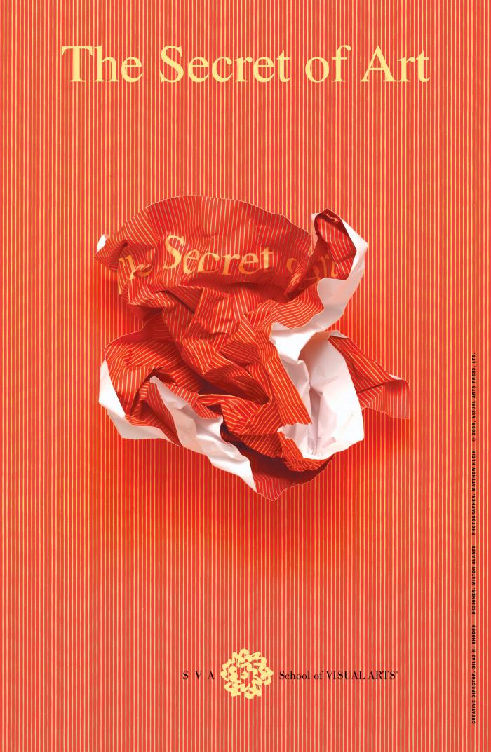 Posters depicts: A crumpled ball of striped orange paper against an identical background; identical yellow text is visible on both.