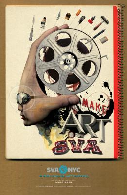 Posters depicts: A man in profile with hand forming the top of his head; the hand is holding a film reel.