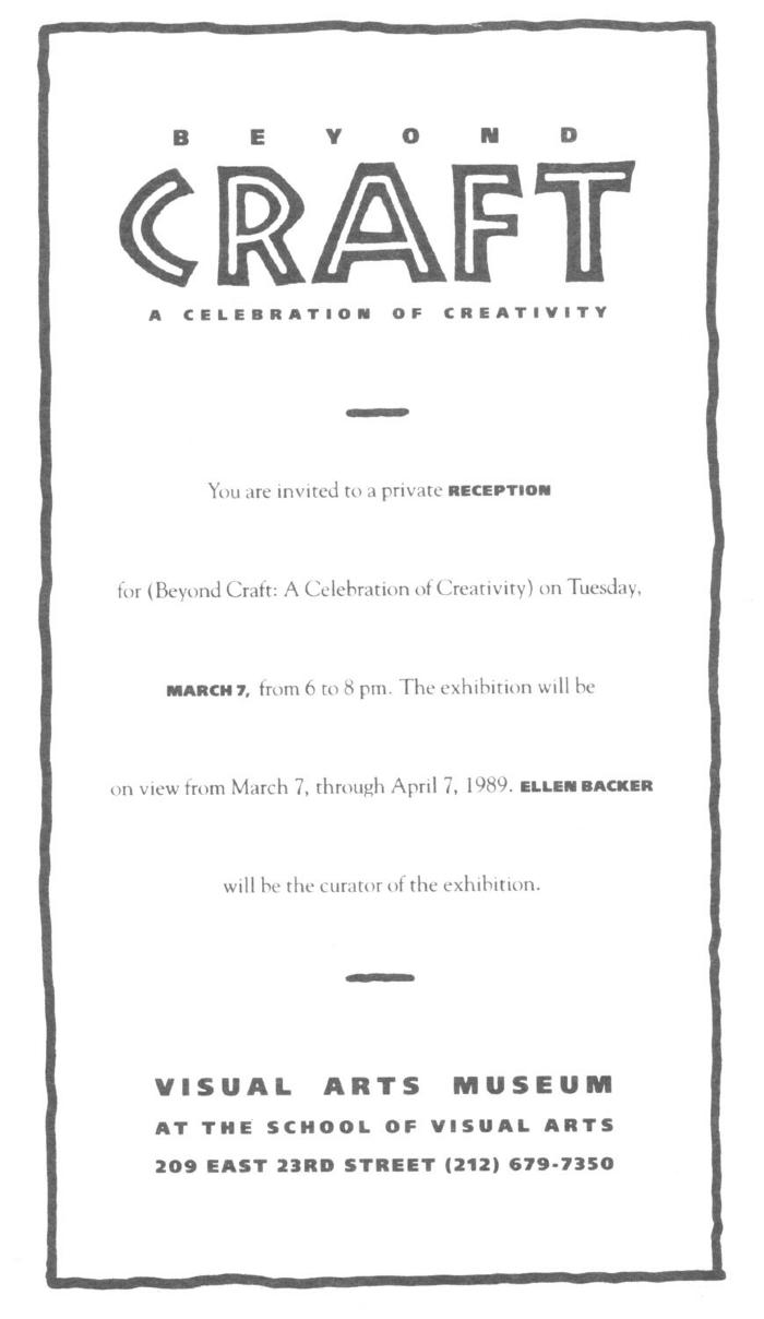 Announcements and invitations depicts: Exhibition announcement