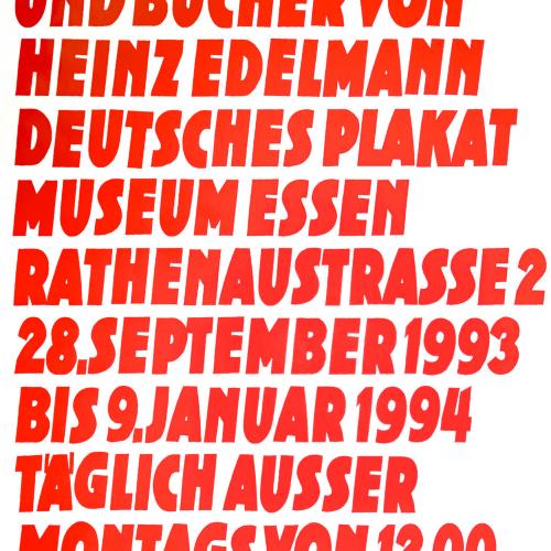 Posters depicts: "This way" is written in a blocky blue type, the rest of the text is written in a blocky red type