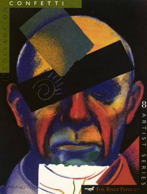 Posters depicts: Colorful portrait of Picasso with rectangular shapes across his face