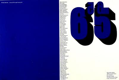 Posters depicts: Large blue 65 with smaller blue 65 above it mirrored in reverse