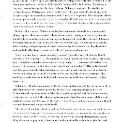 Announcements and invitations depicts: curator's essay