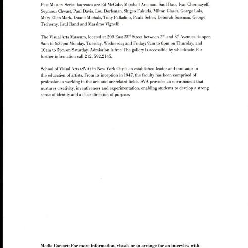 Press Releases depicts: Typewritten document describing exhibition