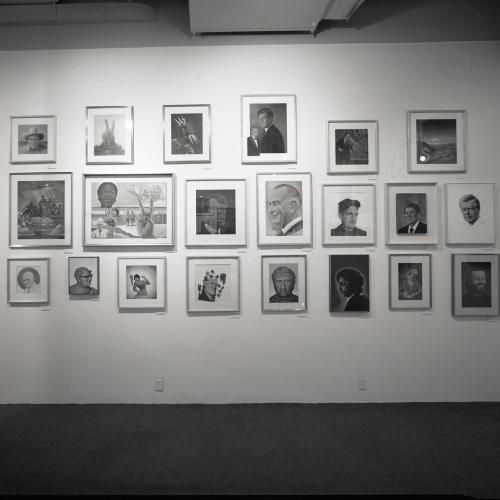Photographic Materials depicts: artworks installed in gallery