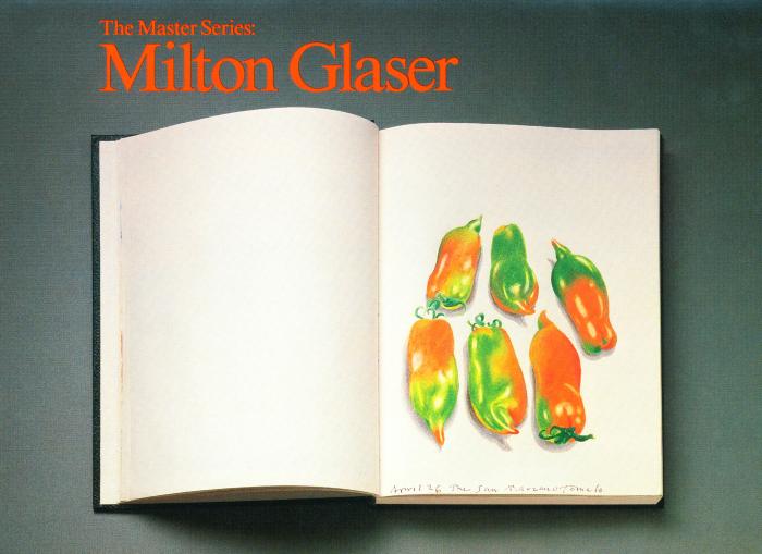Announcements and invitations depicts: Drawing of peppers in a sketchbook