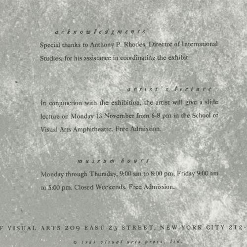 Booklet/Brochure depicts: Exhibition brochure
