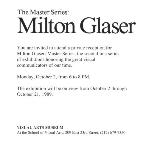 Announcements and invitations depicts: Exhibition announcement