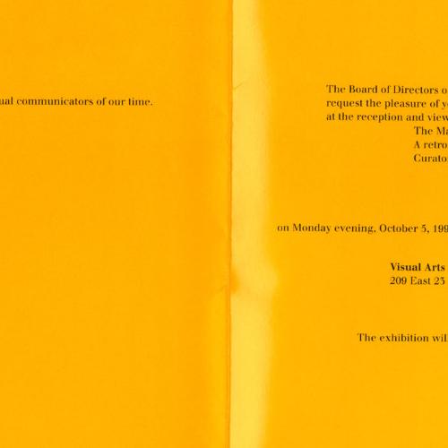Prints depicts: interior of invitation with exhibition details