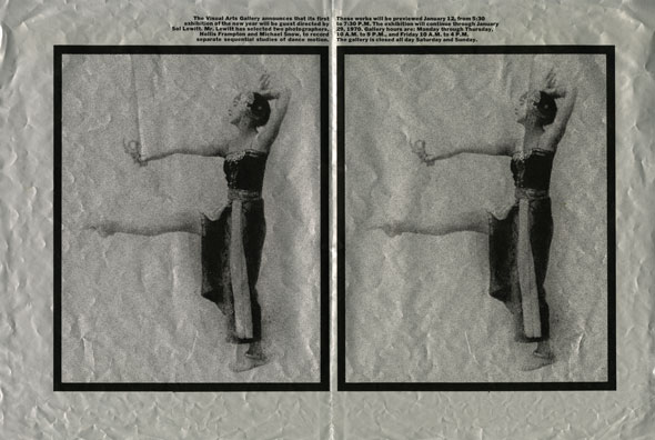 A black and white image with two frames of a woman mid-dancing.