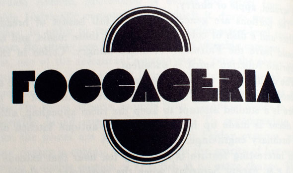 Icon reading "FOCCACERIA" in a dark, geometric font contained between two ellipses